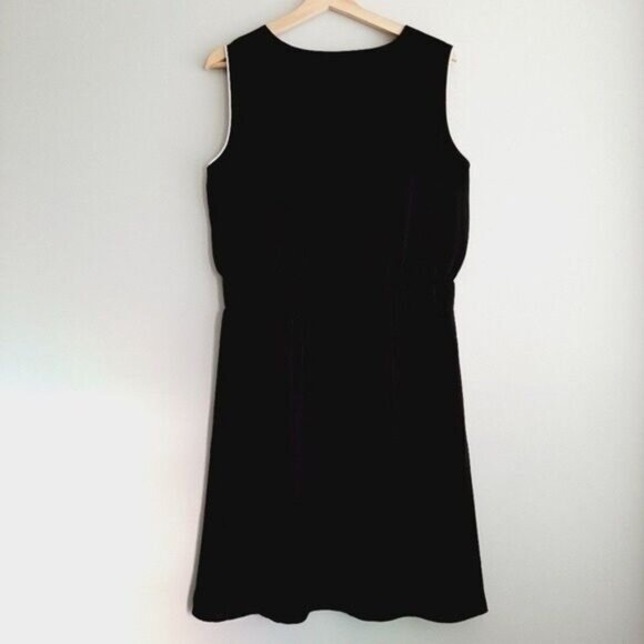 JOE FRESH Blouson Sleeveless Knee Length Drawstring Waist Dress Black Sz L - Picture 5 of 9